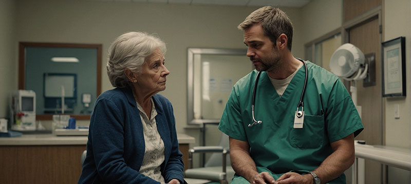 Heart pump surgeon discussing complications